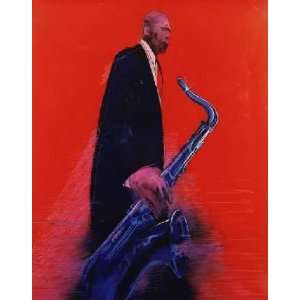  Saxophone Player by Robin Shepherd. Size 17.38 X 22.00 Art 