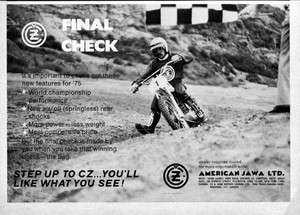 1975 Jawa CZ Motocross Motorcycle Original Ad  