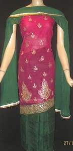   INDIAN PAKISTANI NET KUNDANWRK EMBR SALWAR KAMEEZ ANY SIZE  