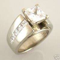 CATHEDRAL STYLE 14K WHITE GOLD RING PRINCESS CUT DIA.  