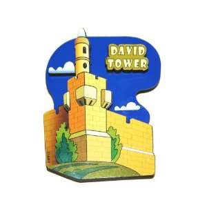  6 cm 3D Wood Magnet of the David Tower