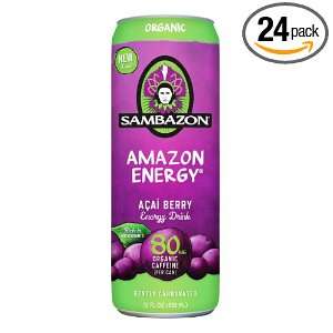 SAMBAZON Organic  Energy Drink, 12 Ounce Cans (Pack of 24)