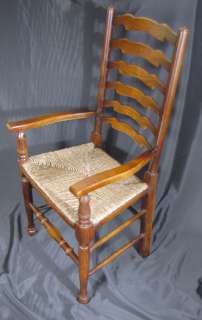 Rustic English Oak Ladder Back Chairs Ladderback  
