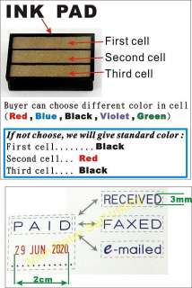 in 1 3mm Dater Self Inking Ink Pad Rubber Stamp PAID RECEIVED FAXED 