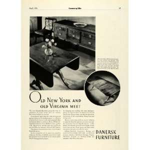 1931 Ad Erskine Danforth Danersk Randolph Home Furniture Phyfe Dining 