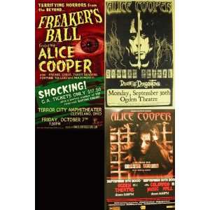 Alice Cooper 3 Piece Concert Poster Collection LOT