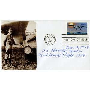  Alva Harvey Pioneer Pilot Authentic Autographed FDC 