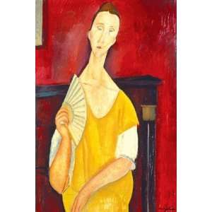  Amedeo Modigliani 24W by 36H  Woman with a Fan CANVAS 