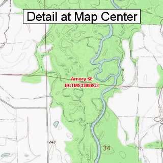  USGS Topographic Quadrangle Map   Amory SE, Mississippi 