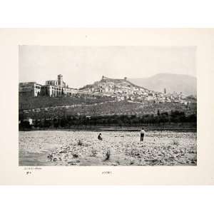  1908 Print Assisi Perugia Umbria Italy Cityscape Historic 