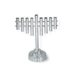  Sterling Silver Hanukkah Menorah with Hammered Pattern and 