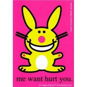  Happy Bunny Me Want Hurt You Sticker Toys & Games