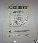 Kubota G4000 Rotary Tiller Operators Manual G3200 G4200