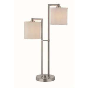  Lite Source LS 21517PS/WHT Gemello   Two Light Table Lamp 