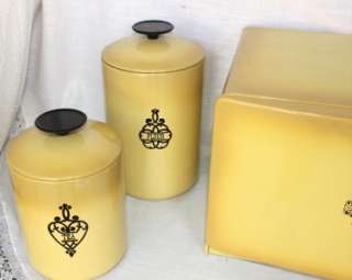   Bend Bread Box & Matching Canister Set Retro 70s Kitchen Decor  