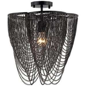  Drape Chain Black Semiflush Ceiling Fixture