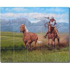 Back to the Herd by Ralph Delby   Artwork On Tile Ceramic Mural 17 