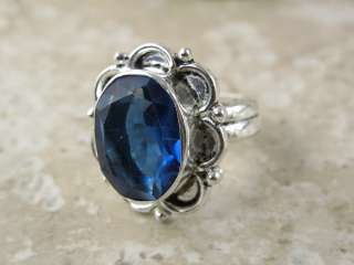 silver ring (size 8.25 )**  @ deep ocean blue IOLITE QUARTZ @ 