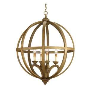  Axel Orb Curved Wood Round Pendant Chandelier Lamp
