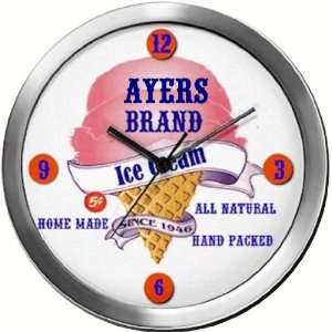  AYERS 14 Inch Ice Cream Metal Clock Quartz Movement 