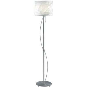  Contemporary Rumple Polished Steel Base White Paper Shade 