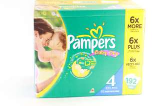 NEW PAMPERS BABY DRY SIZE 4 DIAPERS ECONOMY PACK PLUS 192 COUNT  