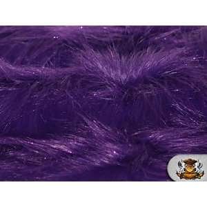  Faux / Fake Fur Sparkling Tinsel PURPLE Fabric By the Yard 
