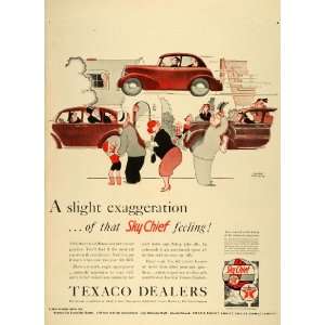 1940 Ad Texas Co Texaco Logo Fuel Havoline Motor Oil Cartoons Flying 