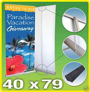 WIDE Retractable Roll Up Banner Stand, 40 x 79  