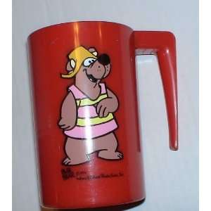  Vintage Hanna Barbera Hair Bear Bunch Bibi Bear RED CUP 