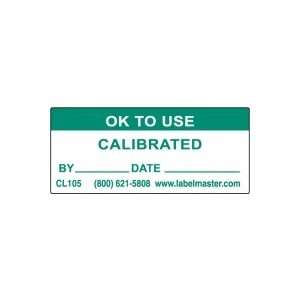  OK To Use Calibrated, *Vinyl Label,1 3/4 x 3/4 Office 