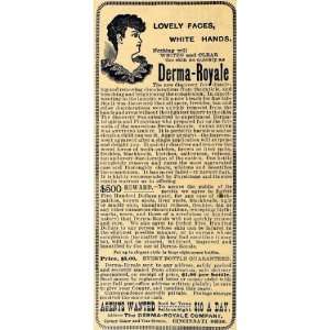  1892 Ad Derma Royale Co Pimples Eczema Skin Remedy 