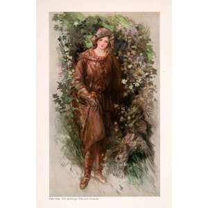  1914 Color Print Rosalind Old Monastery Garden Shakespeare 