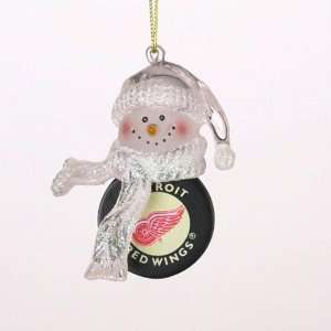   Detroit Red Wings NHL Acrylic Snowman Ornament (3)