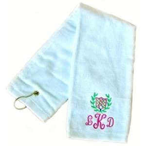  Preppy Golf Ladies Monogrammed Golf Towel   Golf Crest 