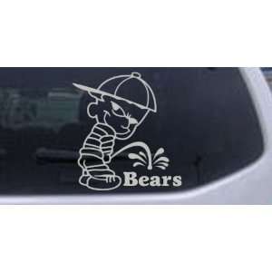 Pee On Bears Car Window Wall Laptop Decal Sticker    Silver 18in X 16 