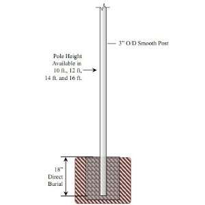  7 foot Smooth Aluminum Direct Burial Post with Photo 