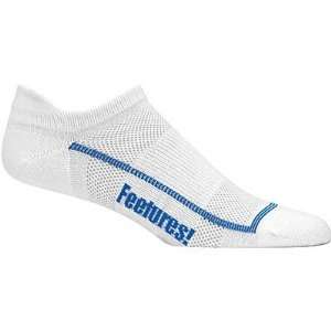  Feetures Light No Show Socks with Tab   White Sports 