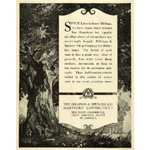 1919 Ad Billings Spencer Hartford Tree Forging Lincoln Drop Forging 