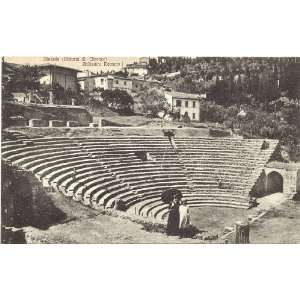    1910 Vintage Postcard Roman Theater Fiesole Italy 