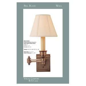 Bill Blass Double Swing Arm Sconce with Linen Shade by Visual Comfort 