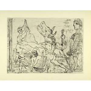  1956 Print Pablo Picasso Blind Minotaur Led by Girl with 
