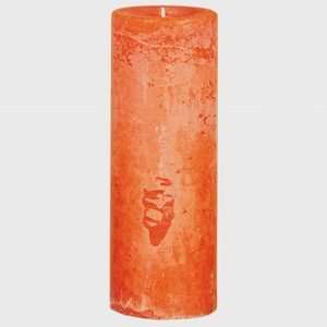   Distressed 100 Hour Pillar Candle Pumpkin Pie Orange