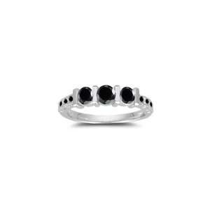  1.24 Cts Black Diamond Ring in 18K White Gold 7.5 Jewelry