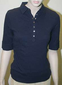 GANT Womens Cotton Navy 2x2 Rib Polo Shirt XXL $69 NEW  