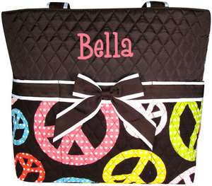 Personalized 3pc Peace Sign Diaper Bag  