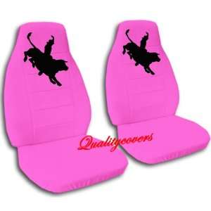 Hot pink Bull Rider seat covers, for a 2009 Ford F 150 with 40/20/40 