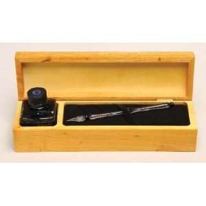  Deluxe Glass Dipping Pen Set with Box & Ink (Blue) Office 