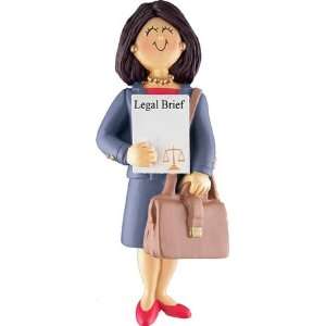  3199 Lawyer Female Brunette Personalized Christmas 