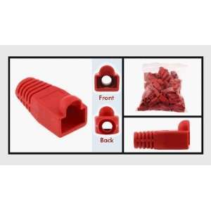  CAT 5e Red RJ45 Snagless Boots with Strain Relief, Bag of 
